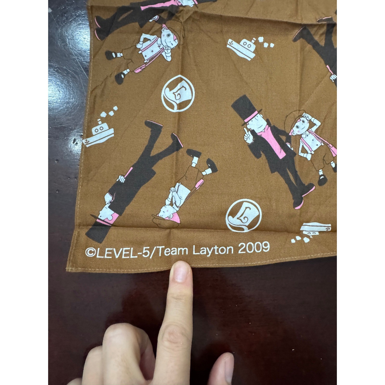 Professor Layton 2009 Brown Cartoon Character Print Bandana Scarf Accessory