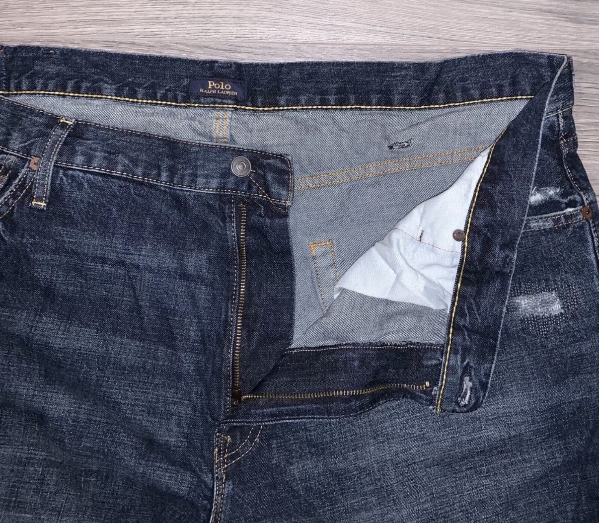 Polo Ralph Lauren Big & Tall Hampton Relaxed Straight Distressed Jeans Sz 48×30