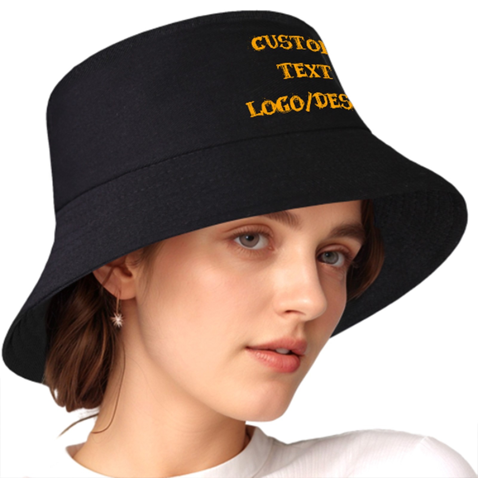 Personalized Unisex Bucket Hat Custom Text Logo Image Fisherman Hat One Size