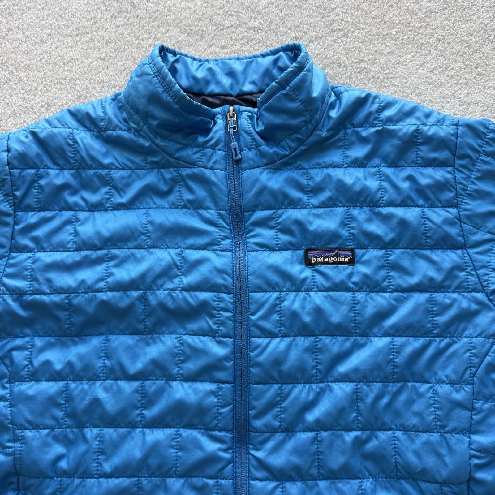 Patagonia Nano Puff Jacket Men’s Quilted Large Blue Full Zip Outdoor 84211