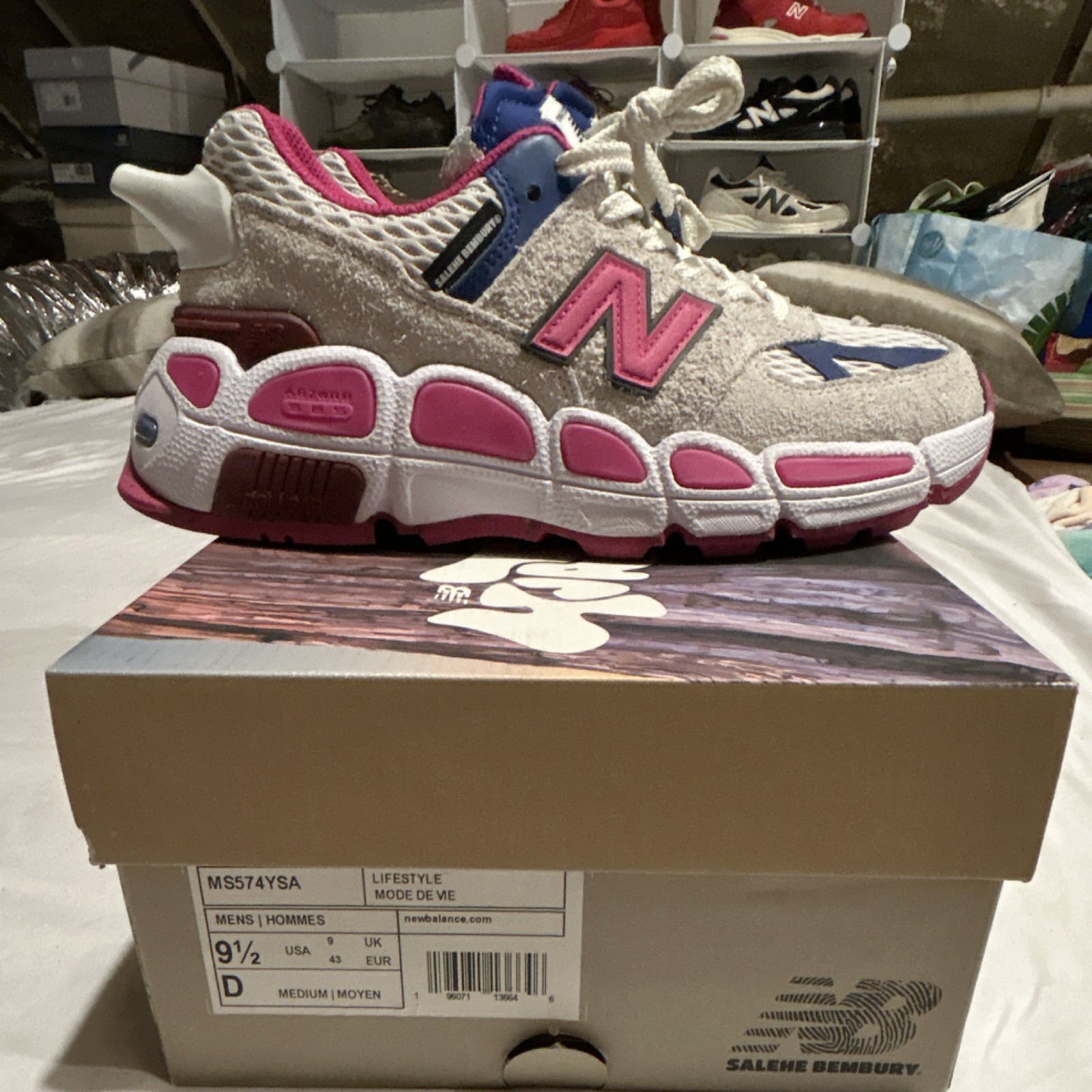 New Balance Salehe Bembury 574 YURT Workwear White/Pink MS574YSA