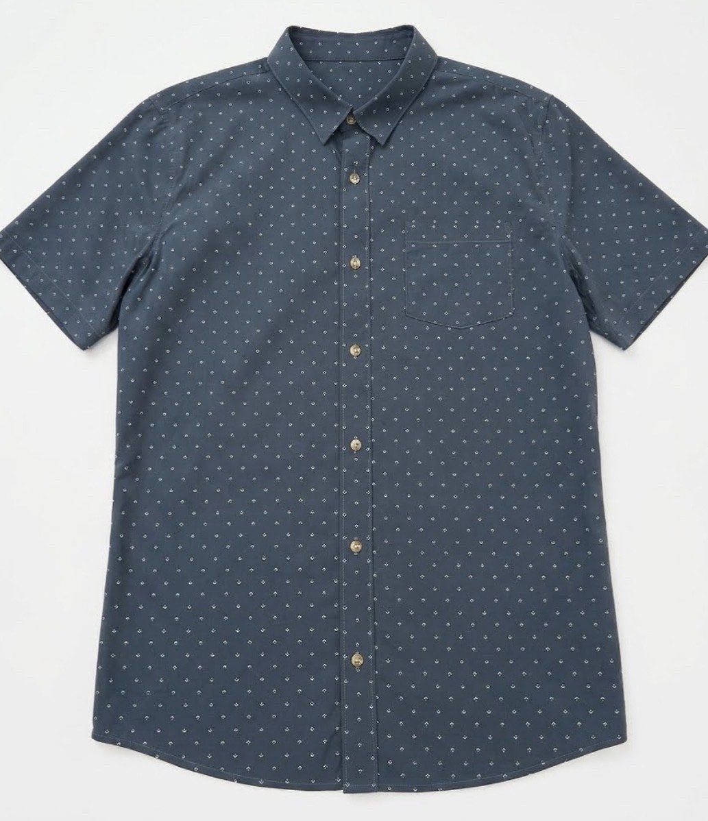 Travis Mathew Mens Lounge Button Front Short Sleeve Cotton Nylon Spandex Shirt L