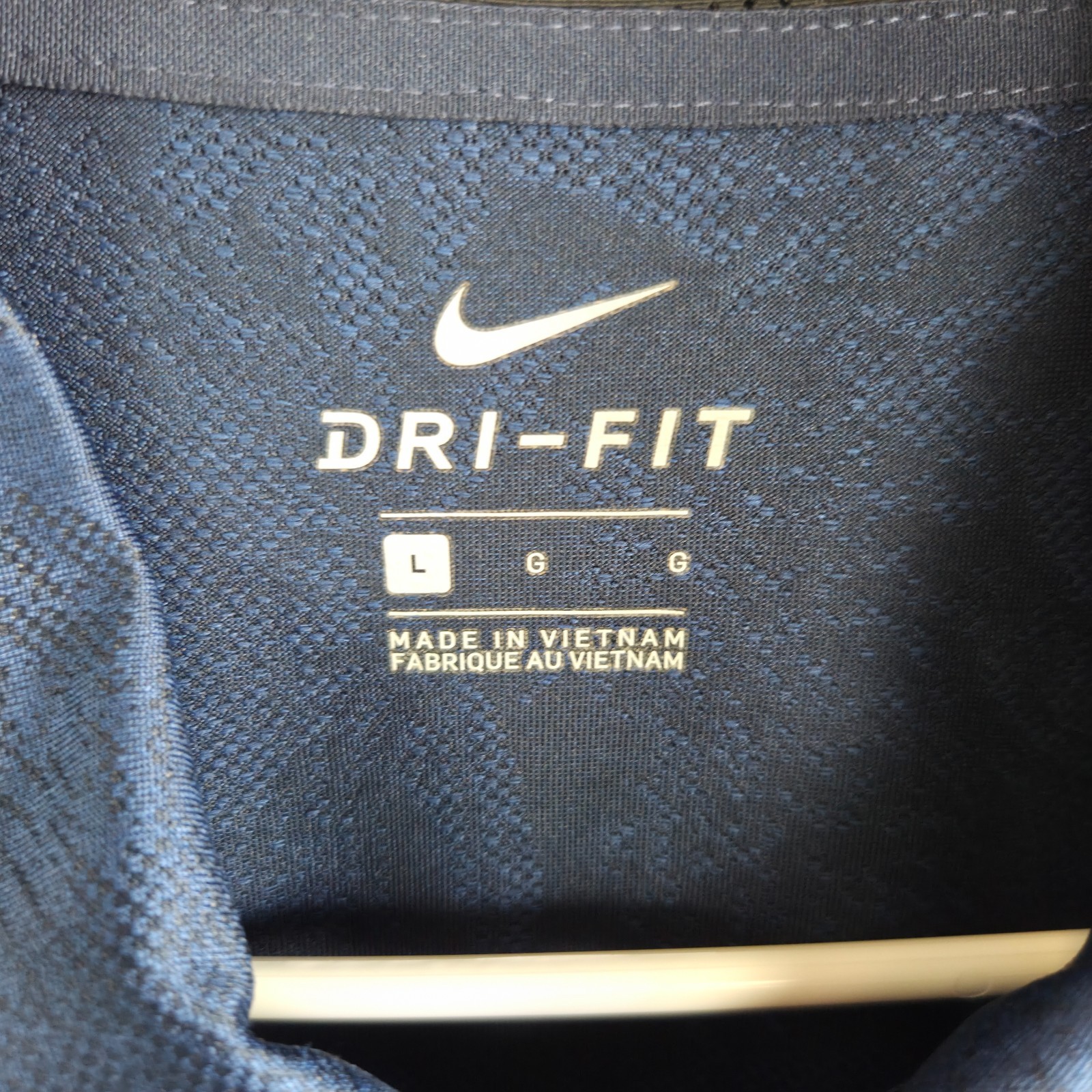 Nike Polo Men L Blue Tonal Floral Jacquard Dri-FIT Golf
