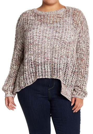 Melrose and Market Women Crew Neck Long Sleeve Sweater Multi Plus Size 1X 6611