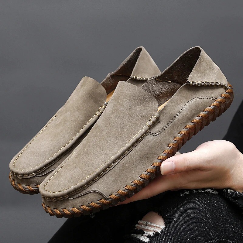 Handmade Men’s Casual Shoes Leather Loafers Moccasins Breathable Driving Shoes