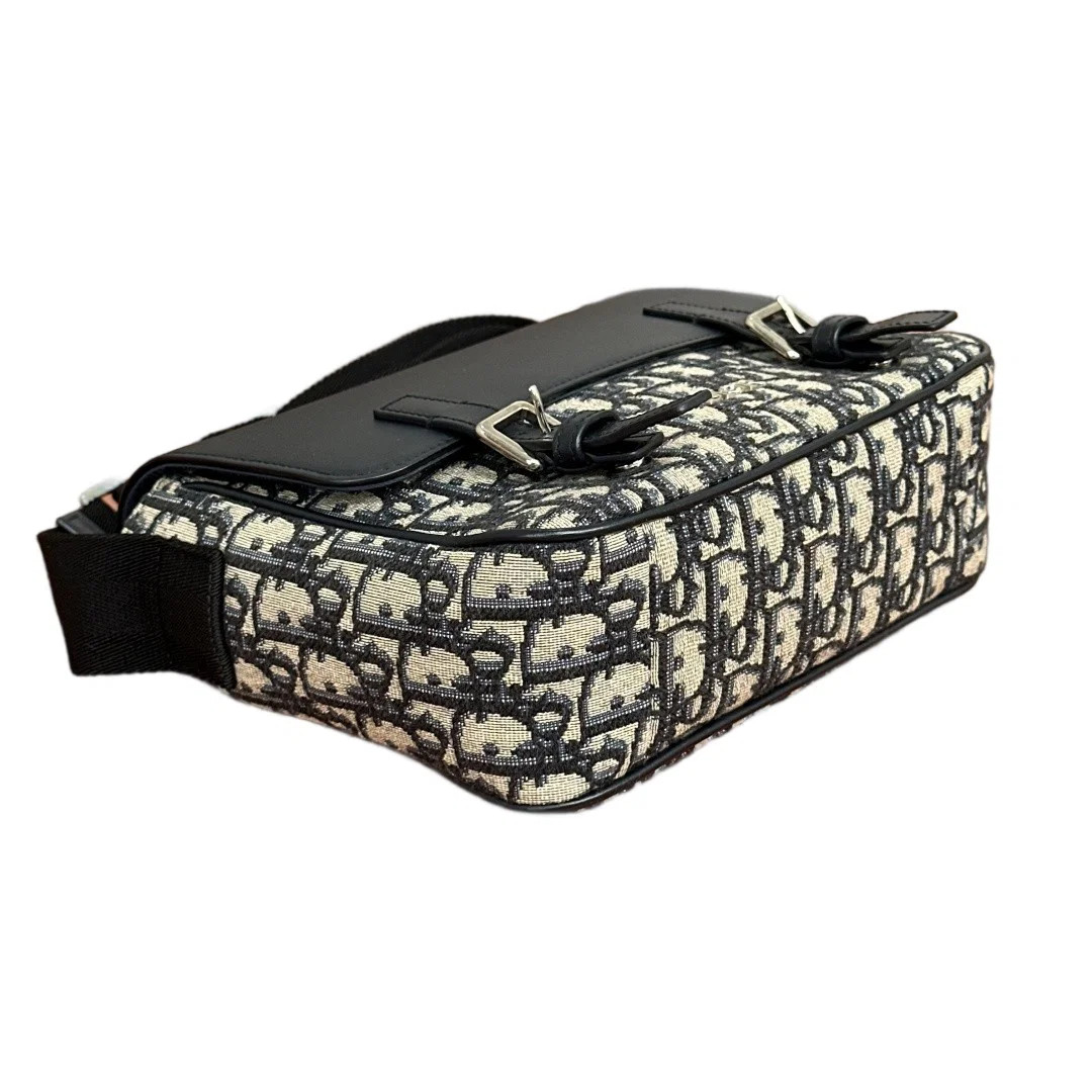 Dior Small Diorcamp Messenger Black Beige Navy Oblique (zz072426k1r)