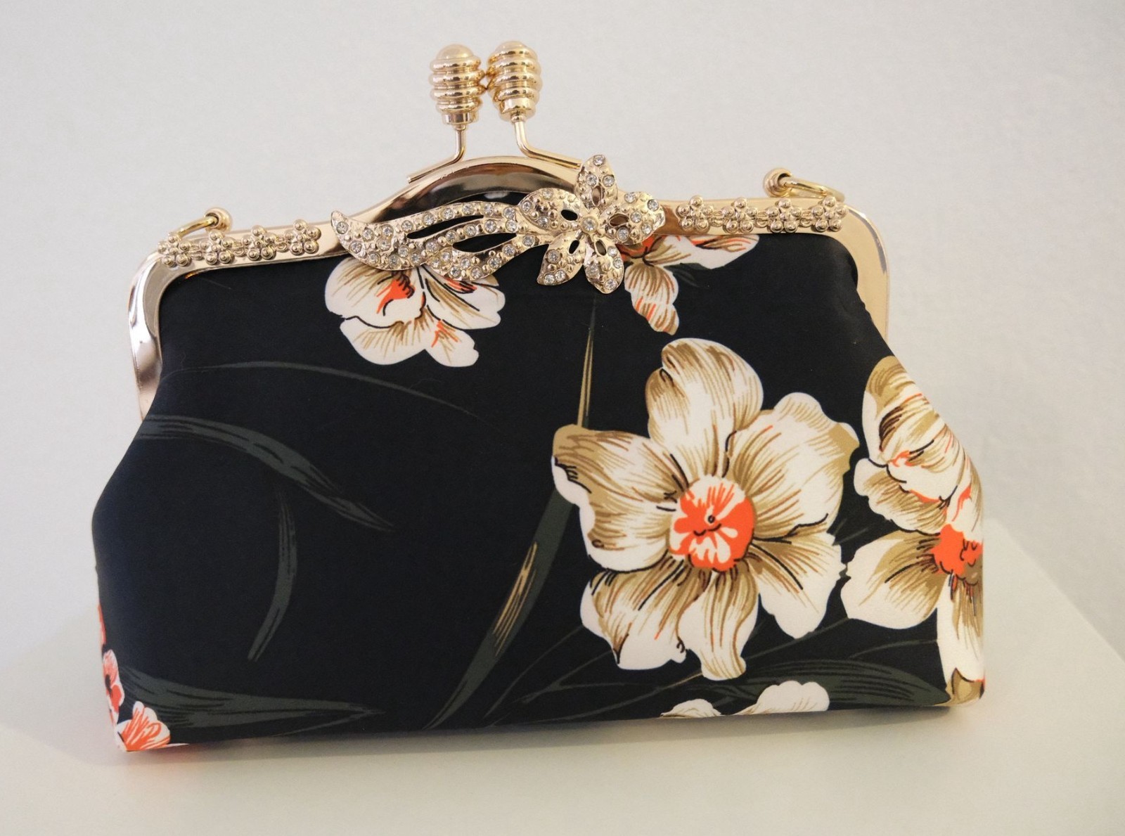 Elegant Handmade Evening Bag Silver Tone frame| Handmade clutch purse