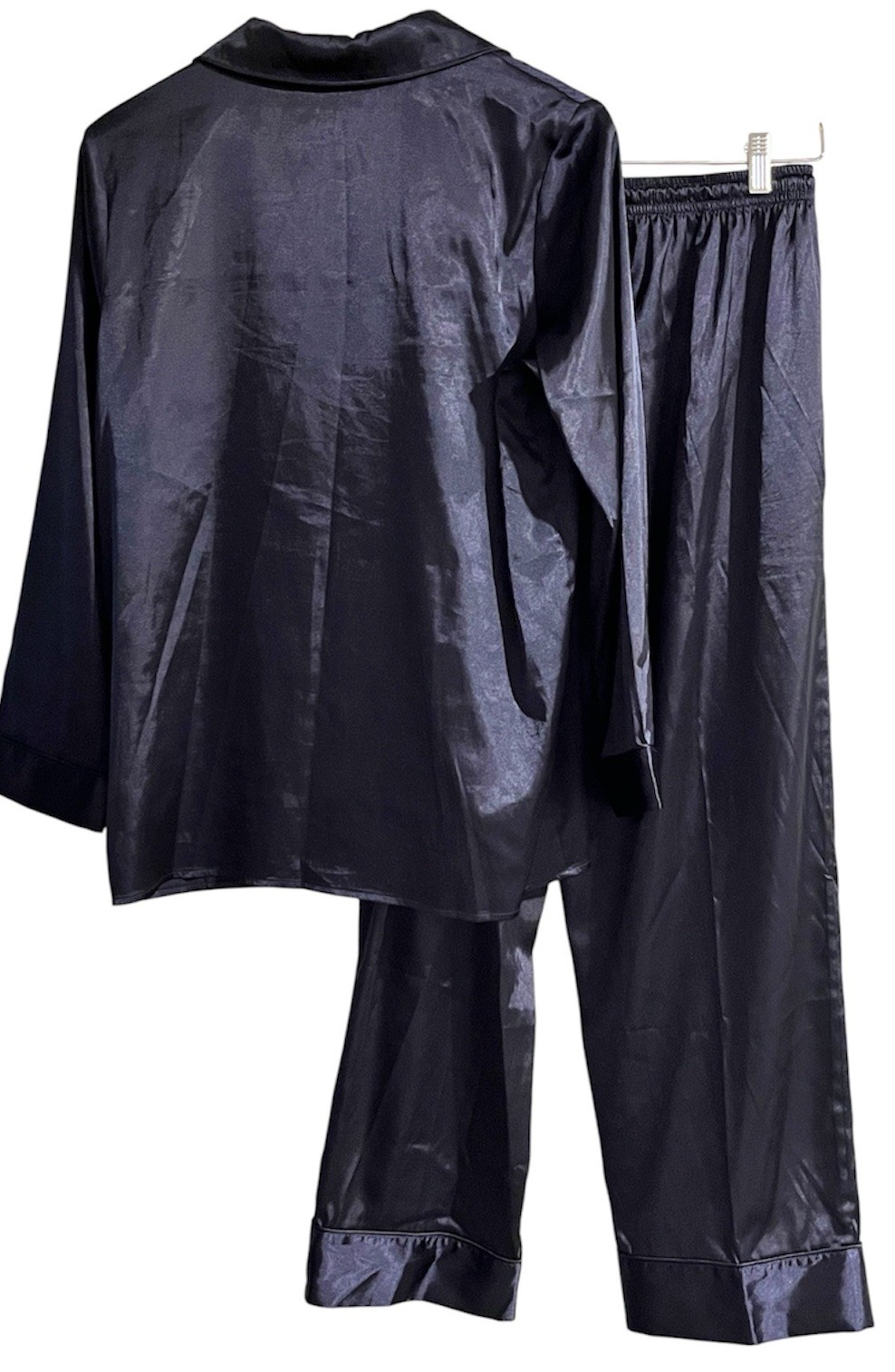 Cabernet Women’s Satin Pajama Set Purple Pants Shirt Long Sleepwear Sleeve Sz M