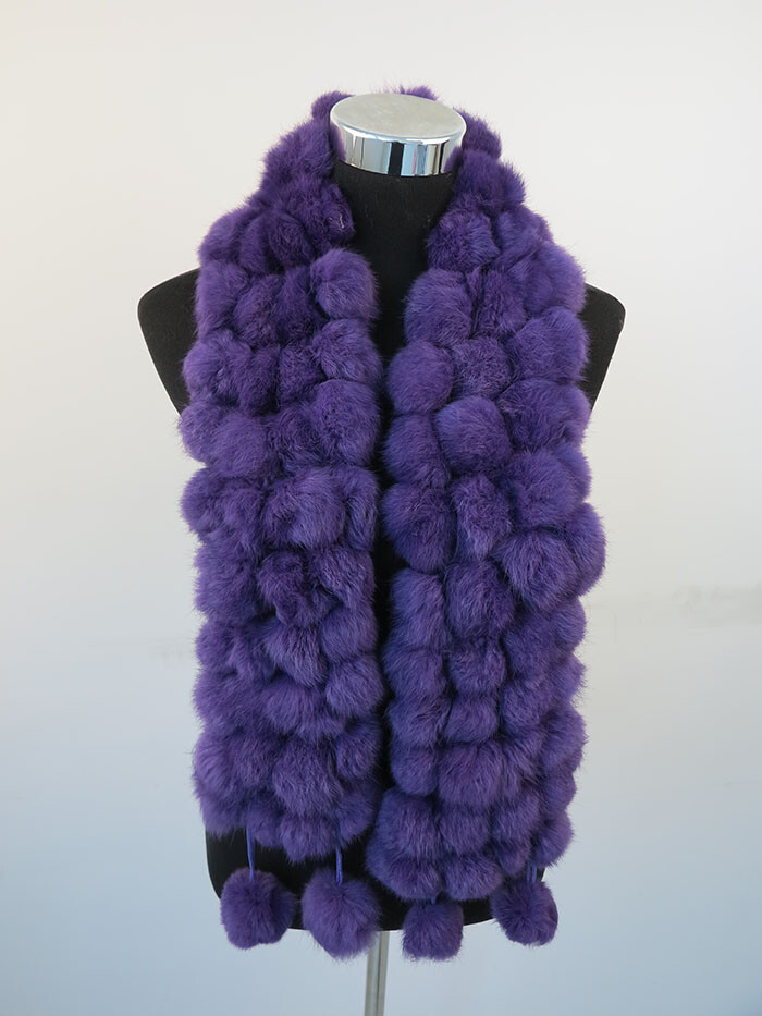 100% real rabbit fur pom poms scarf/ cape/ wrap 7 wonderful color available
