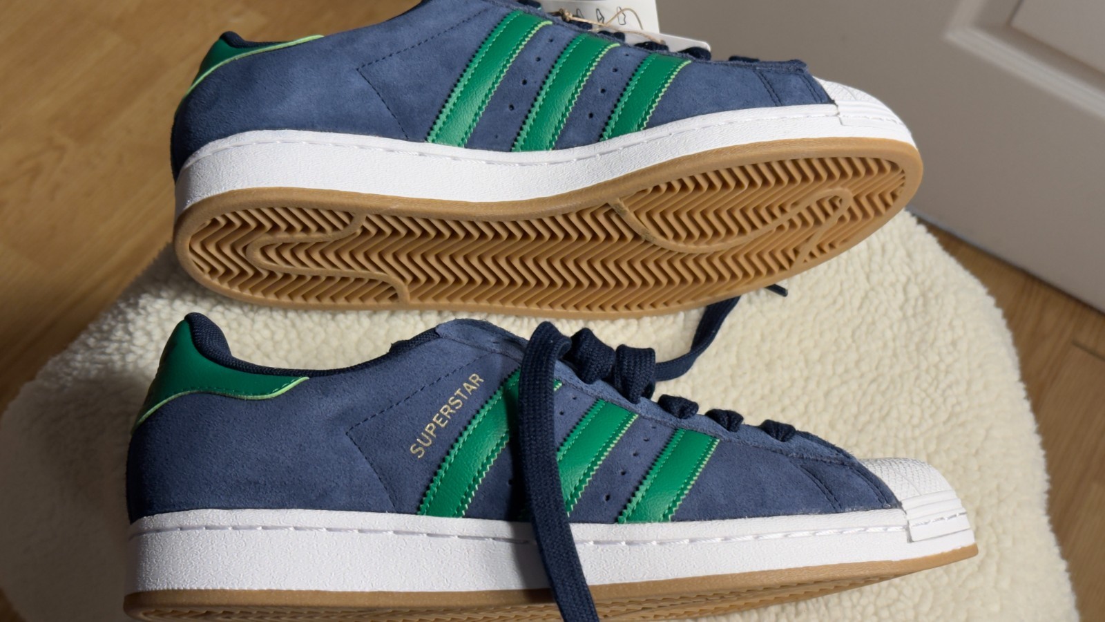 NEW adidas Superstar Adv Men’s US 12 Collegiate Navy / Green Originals JQ2098