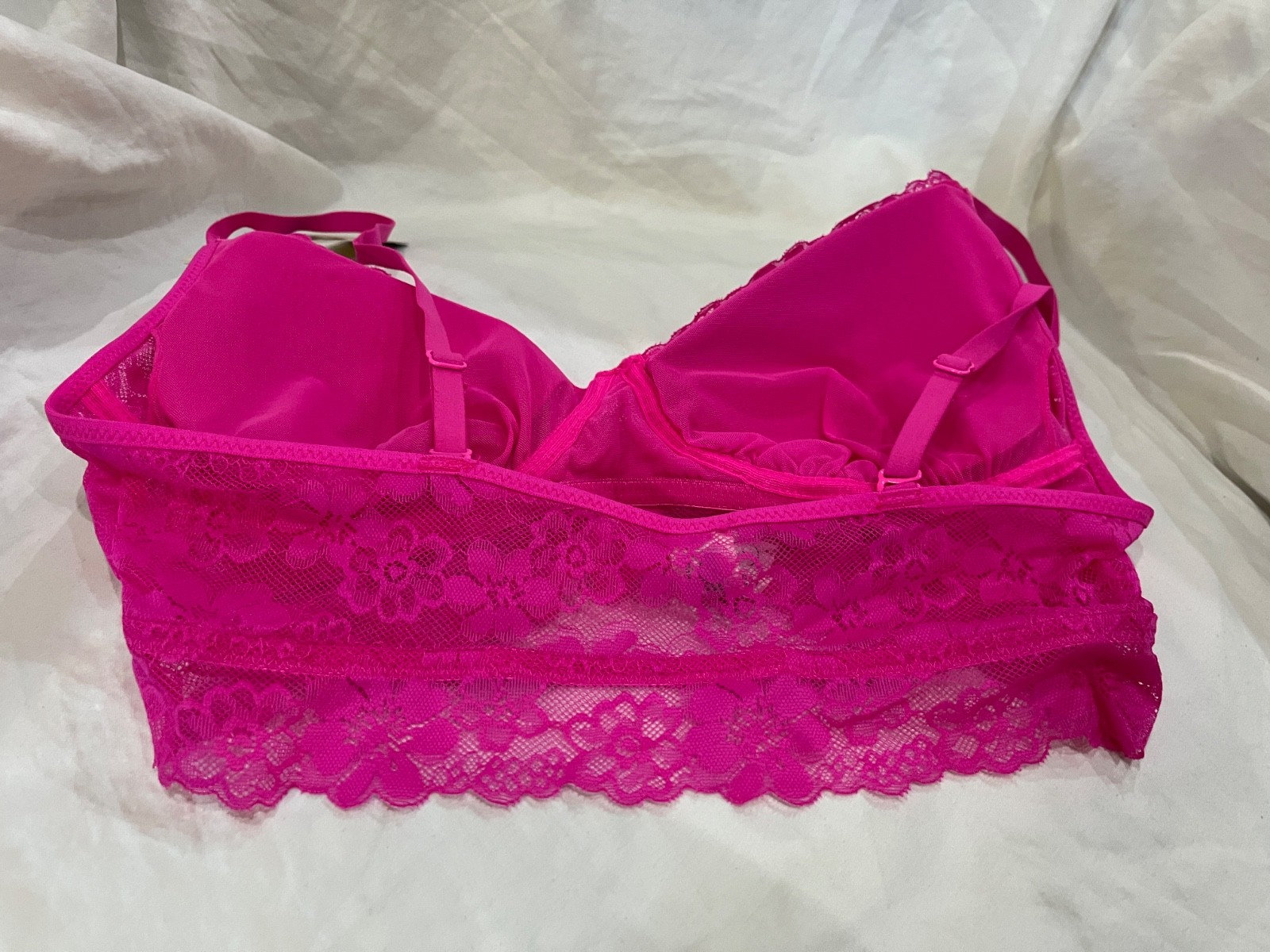 No Boundaries Bra Lace Bralette Wirefree Removable Pads Junior Women Pink New