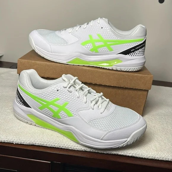 ASICS Gel-Dedicate 8 Pickleball White-Lime Burst Men’s Sneakers 11.5 (New)