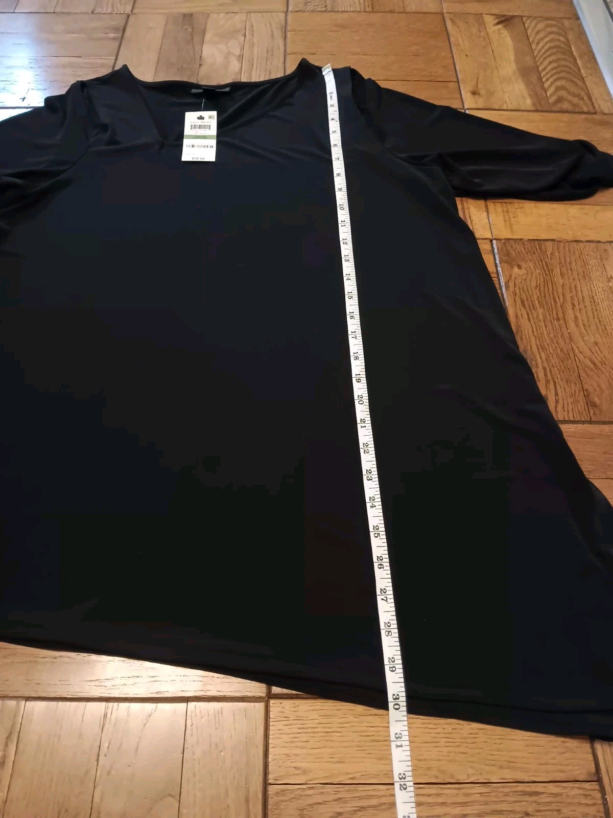 Alfani NWT Women’s Black Asymmetrical Tunic Shirt Size Large