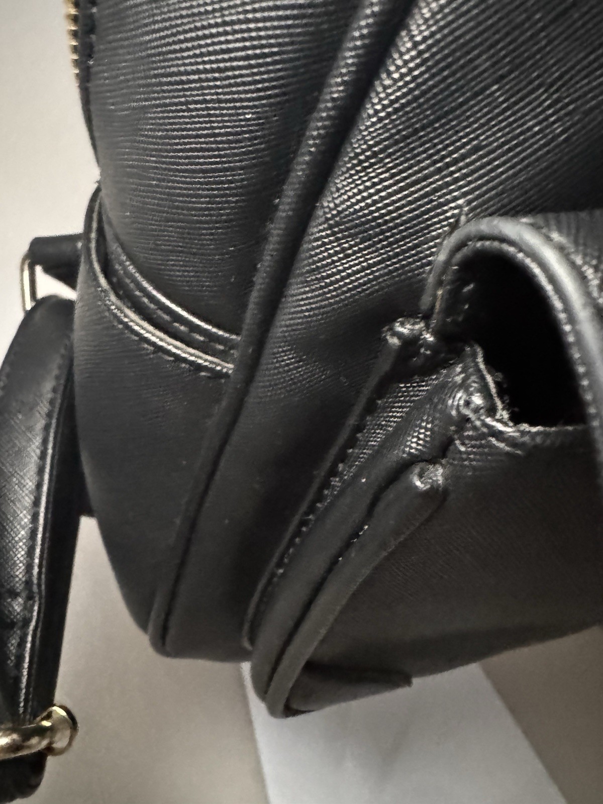 COOFIT Black Bat Wing Mini Backpack Purse Gold Hardware Zip Magnetic Closure