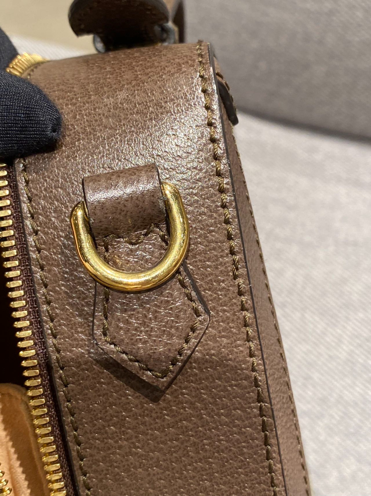 Authentic Gucci Ophidia Small Camera Bag GG Supreme Coated Canvas with Leather