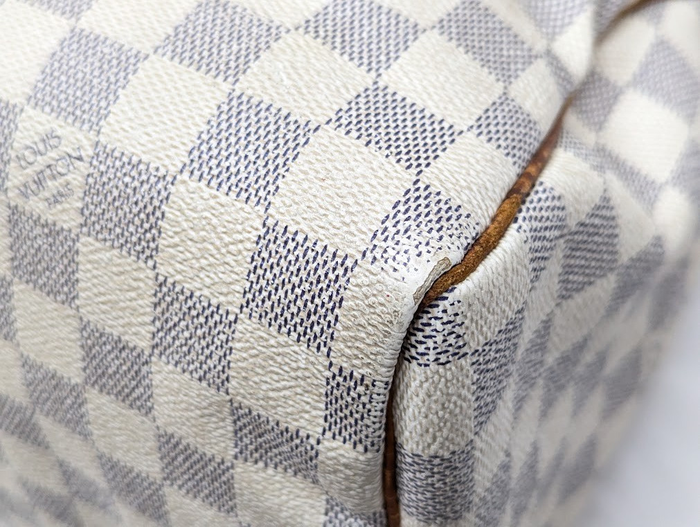 LOUIS VUITTON Damier Azur Speedy 30 White Hand Bag N41533 SP2048 Authentic LV