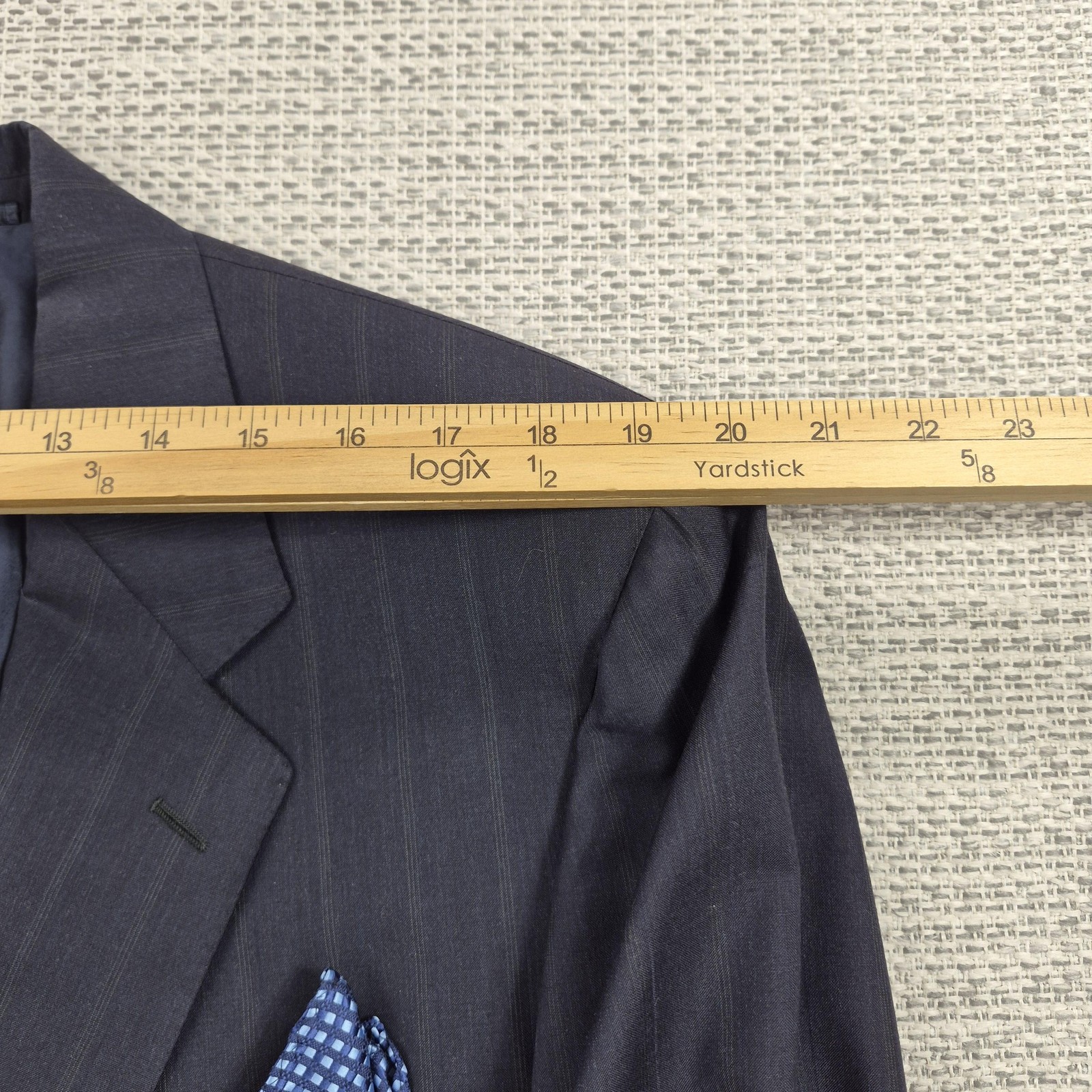 Salvatore Ferragamo Suit Jacket Mens IT 56 44 Gray Stripe Wool Two Button Italy