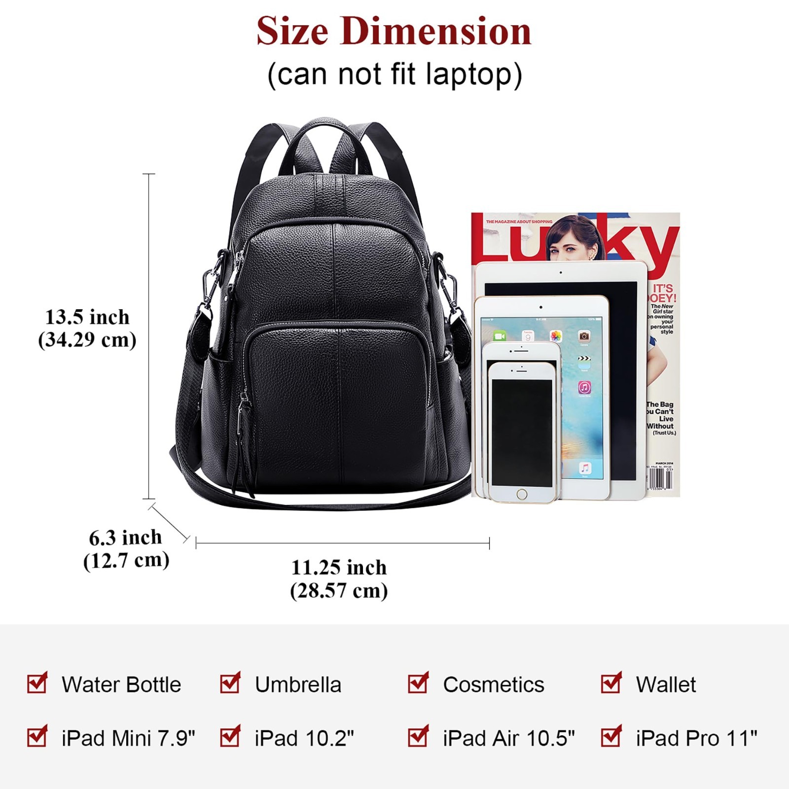 Stylish Soft Leather Anti-Theft Backpack for Women | Versatile 3-in-1 Bag, Fits