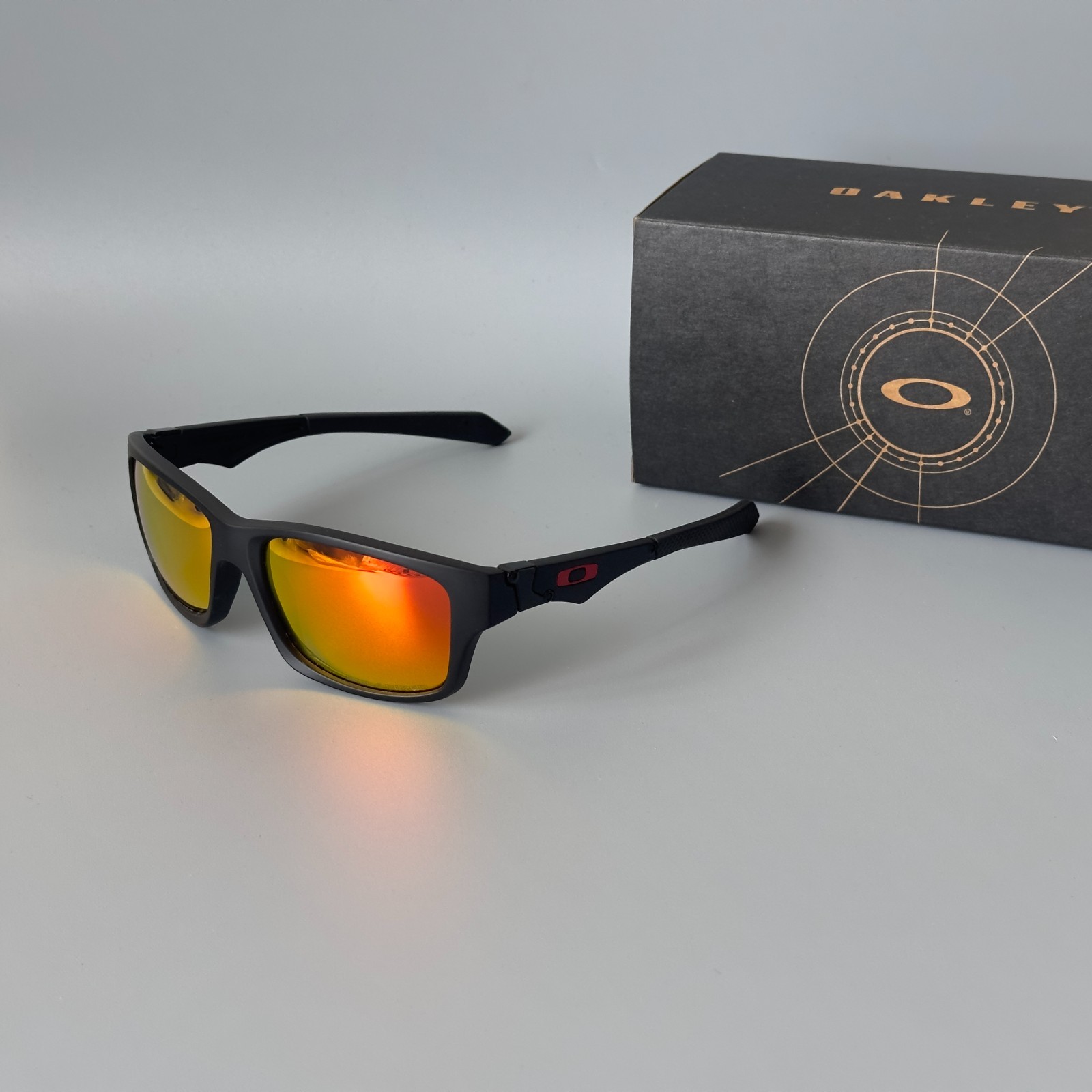 Oakley Jupiter Squared Polarized Sunglasses OO9135 Matte Black/Red Iridium