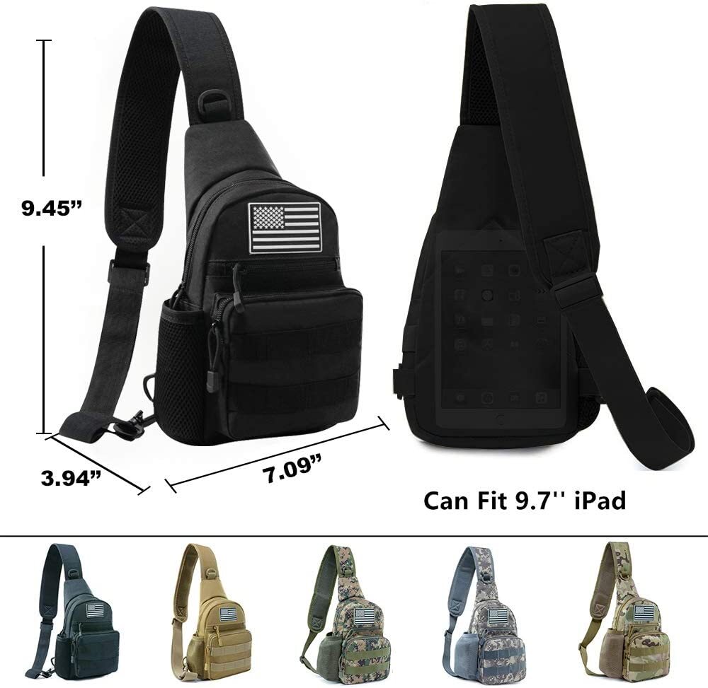 Men Outdoor Tactical Backpack Shoulder Sling Bag Chest Pack Sport Travel Hiking