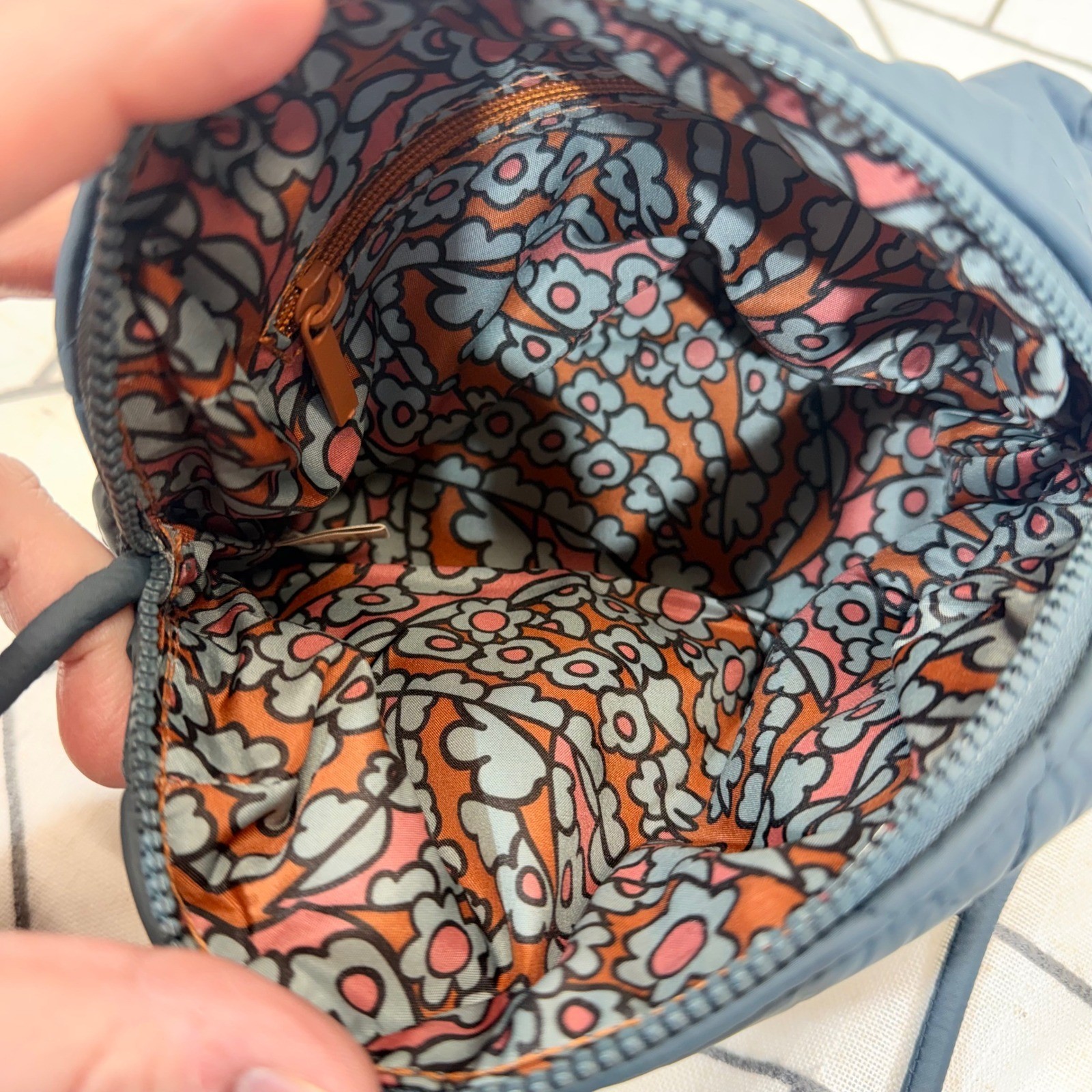 Vera Bradley Crossbody Bag Small Navy Blue Quilted Performance Knotted Strap NWT