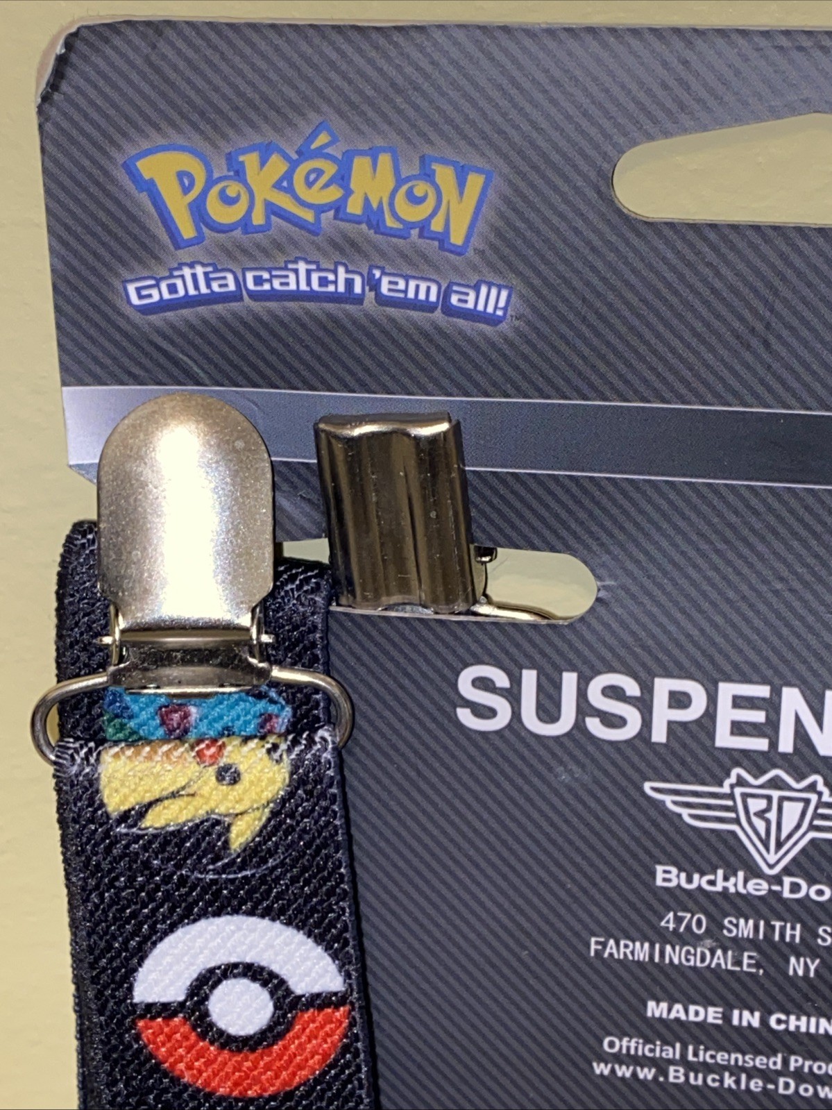 New Pokémon Buckle-Down Suspenders Pikachu Charmander Squirtle ONE SIZE Gamer
