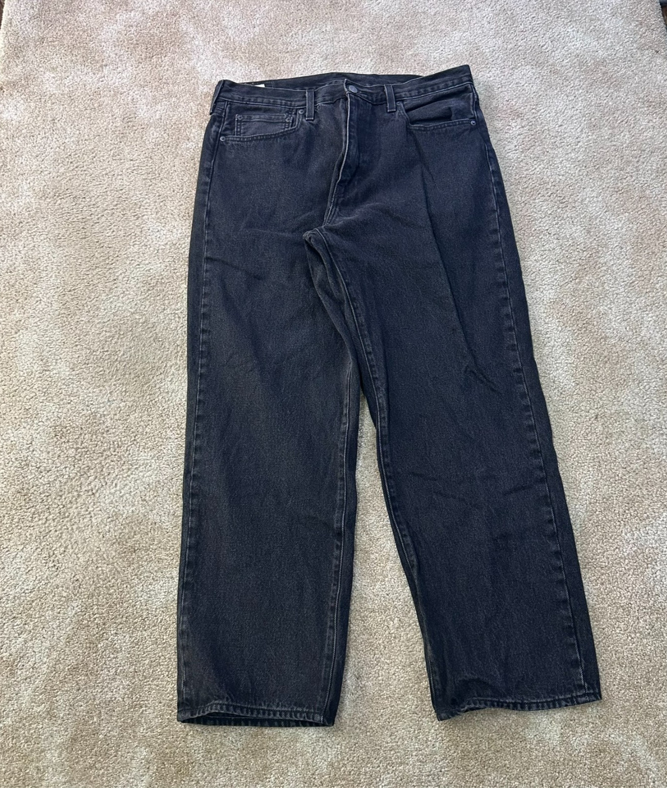 Levi’s premium 568 Loose Straight Jean’s Men’s 36×32 Pants Black Denim Baggy