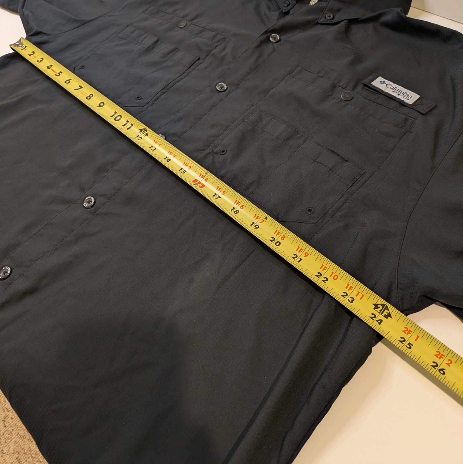 Columbia PFG Shirt Mens XL Tamiami Black Performance Fishing Vented Omni Shade