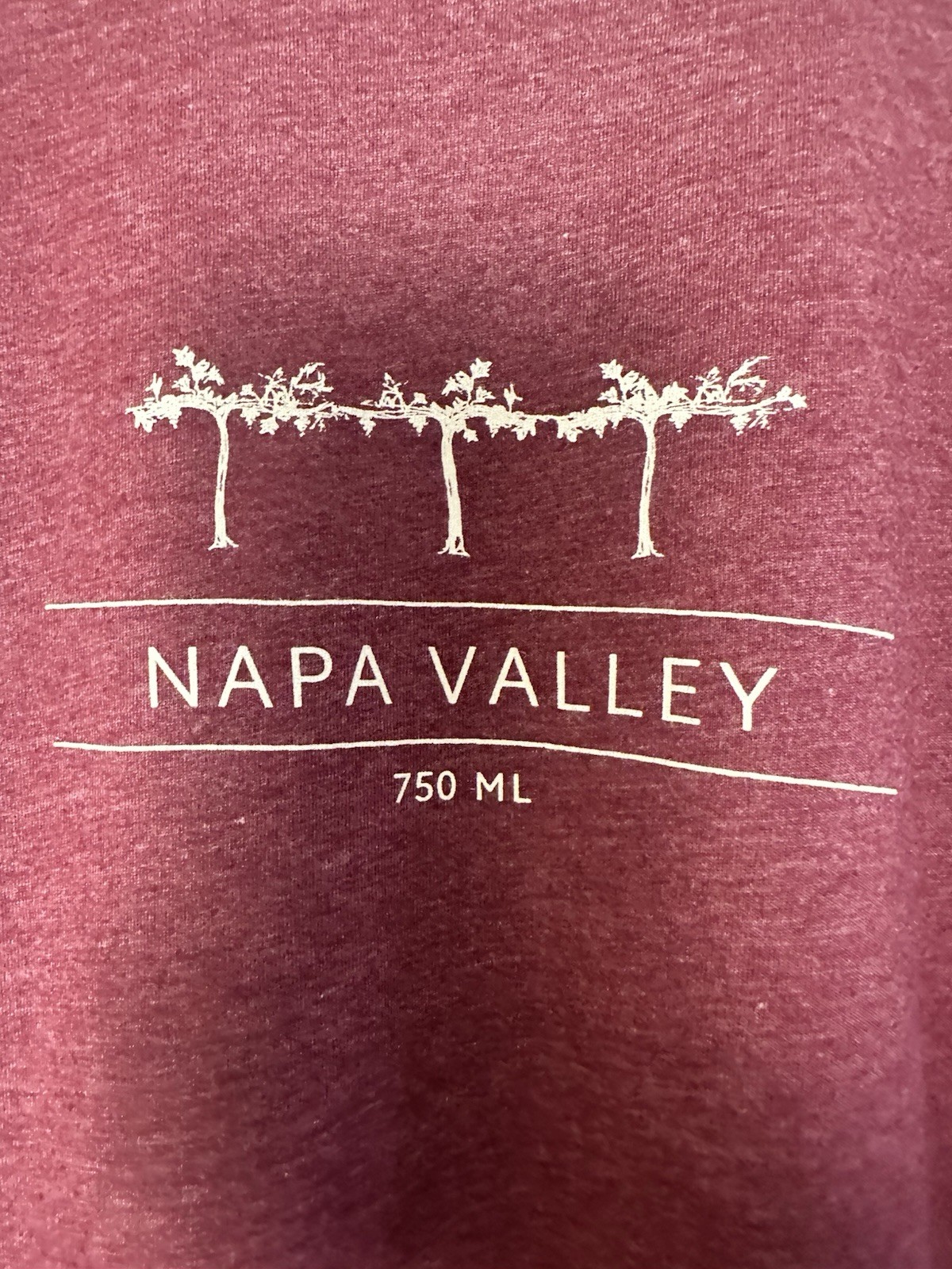 Next Level Apparel Men’s Burgundy Napa Valley Graphic Crew Neck Tee Shirt L