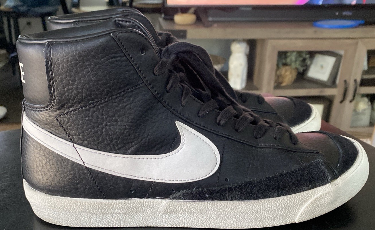 Nike Blazer Mid ’77 Vintage Black/Sail Mid Top Leather Sneaker size US 10