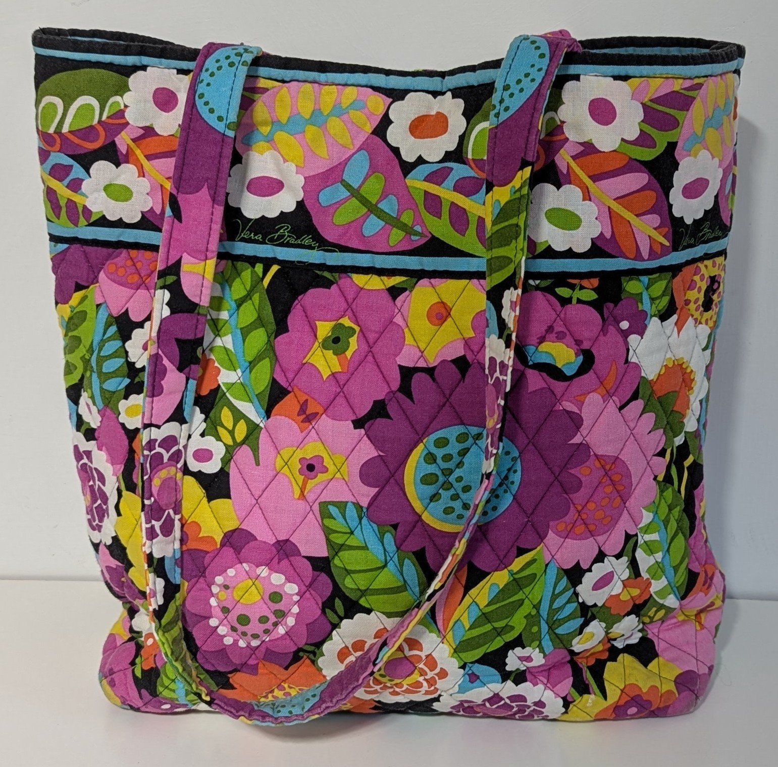 Vera Bradley Va Va Bloom Large Floral Tote Bag Toggle Button