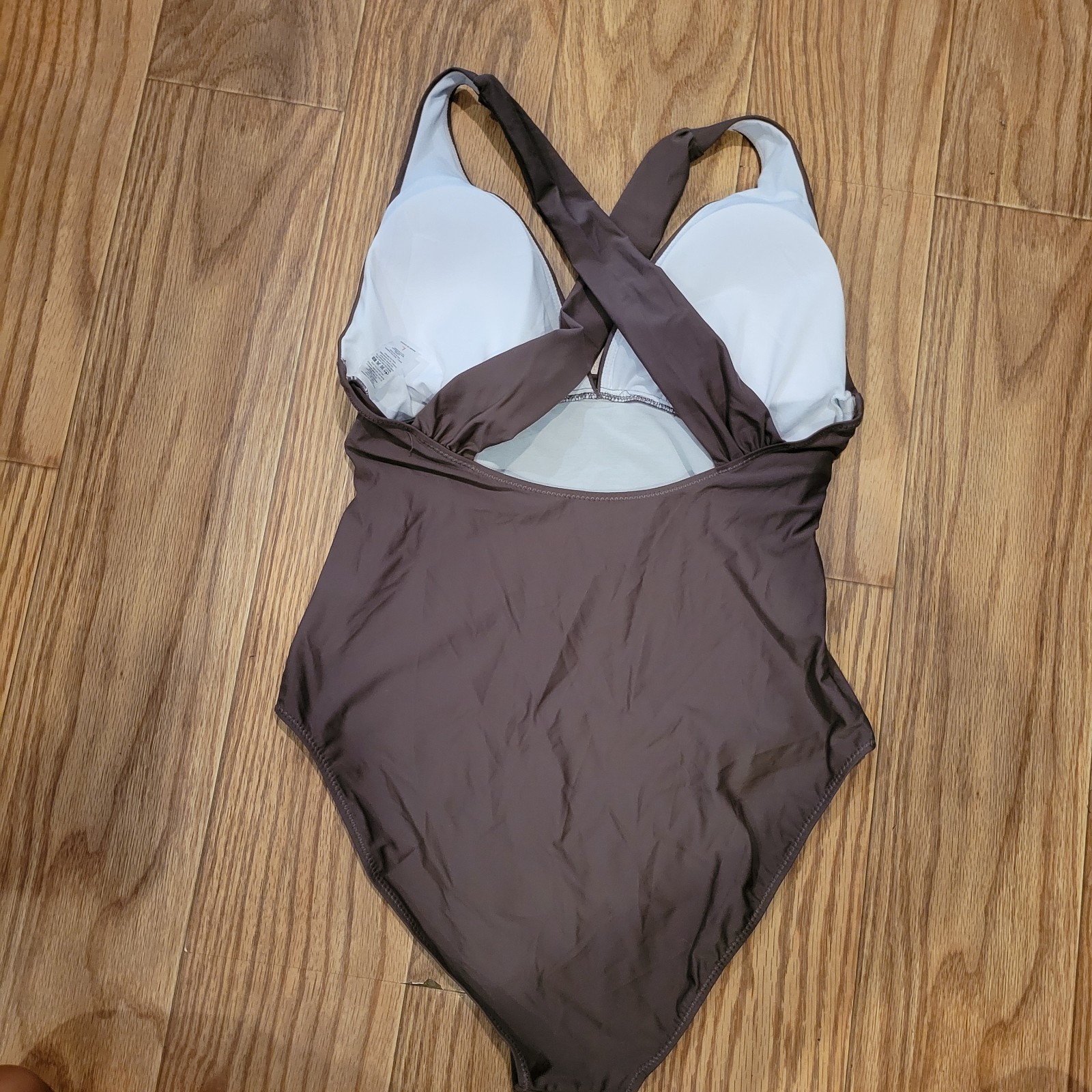 Sexy Brown Slimming Swimsuit One Piece Tummy Control Halter Boho Swimsuit Large