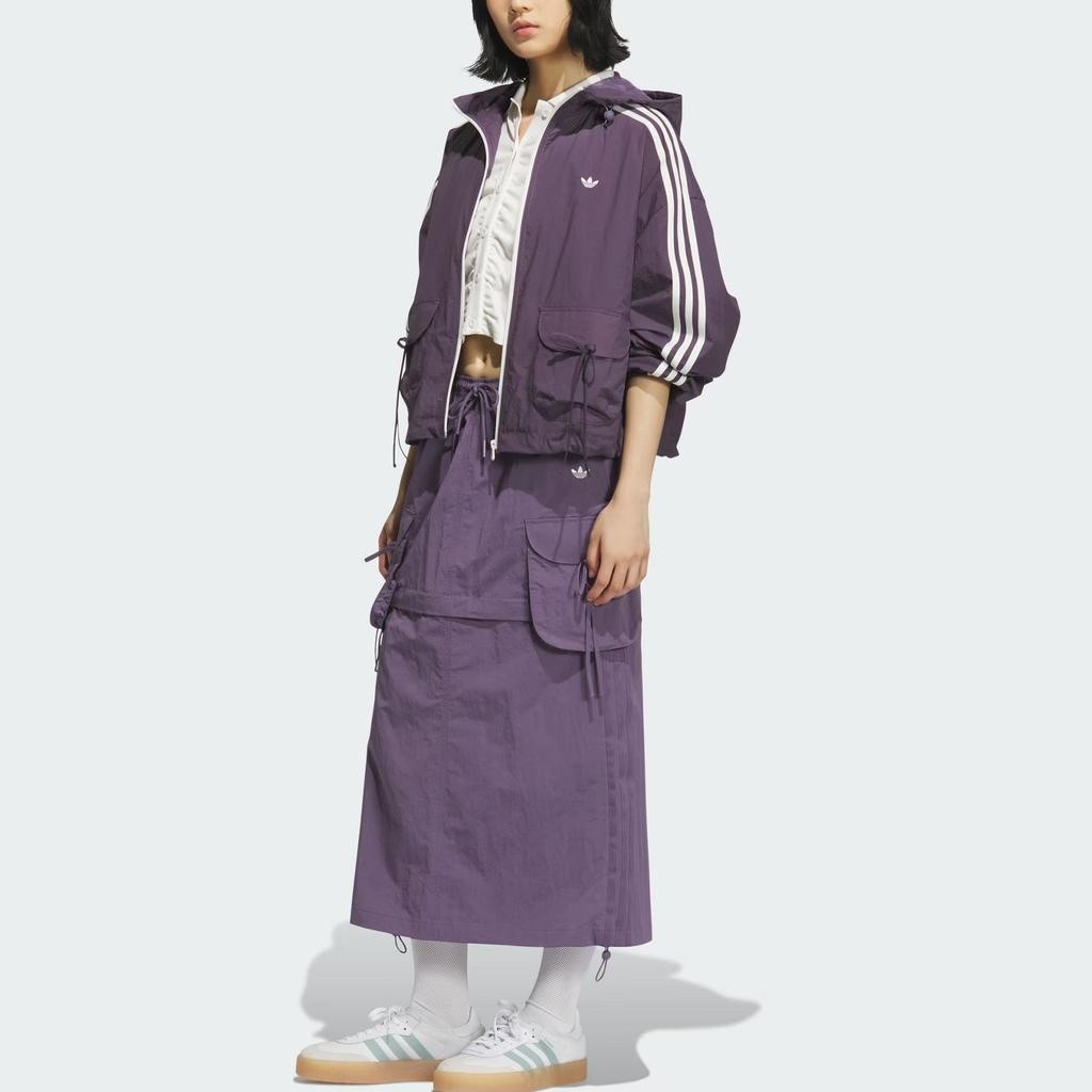 adidas Originals Cargo Multi-Pocket Work Skirt Dark Violet US XS Asia S KB8963