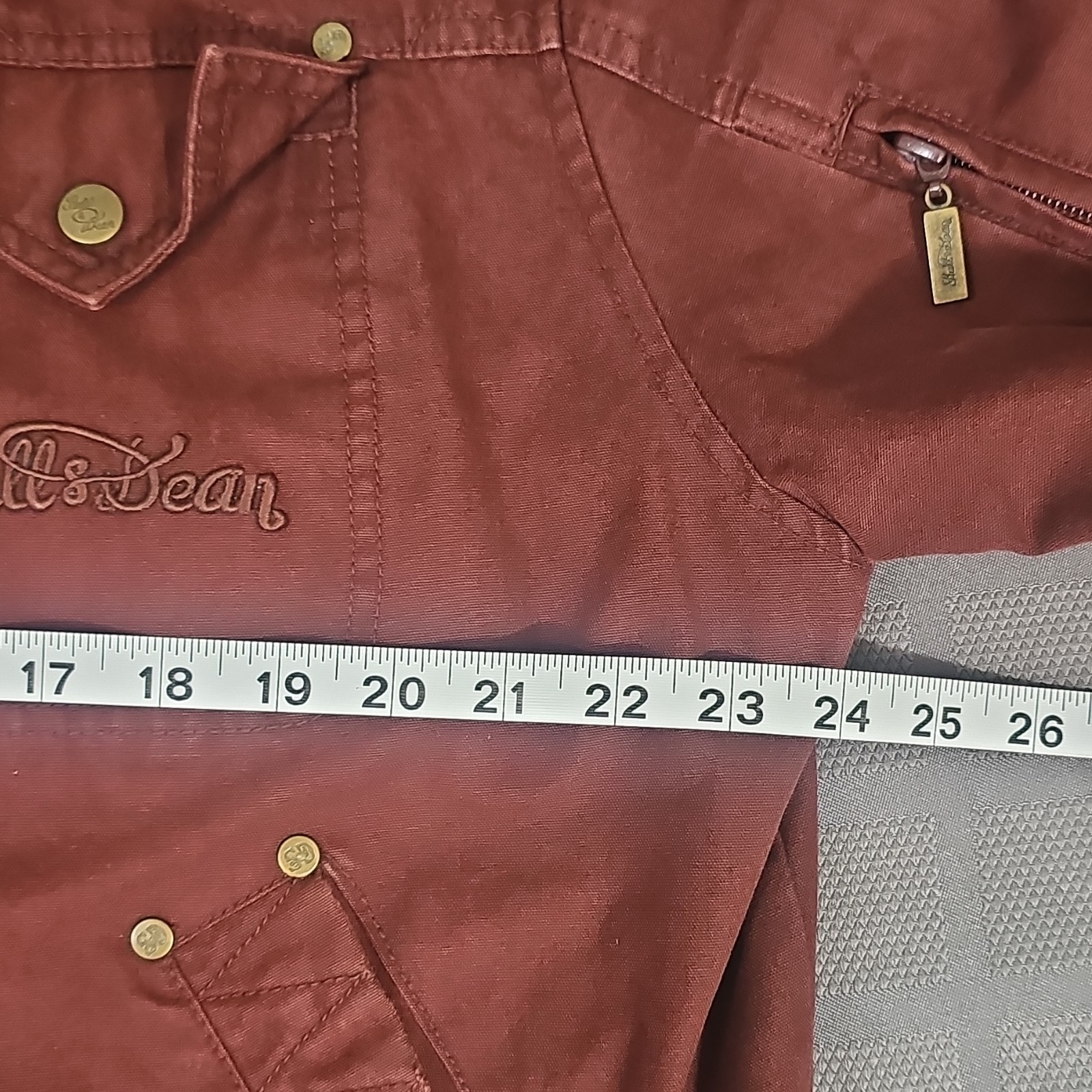 ​Vintage Stall & Dean Men’s Jacket XL Maroon Cotton Full Zip Logo Outerwear