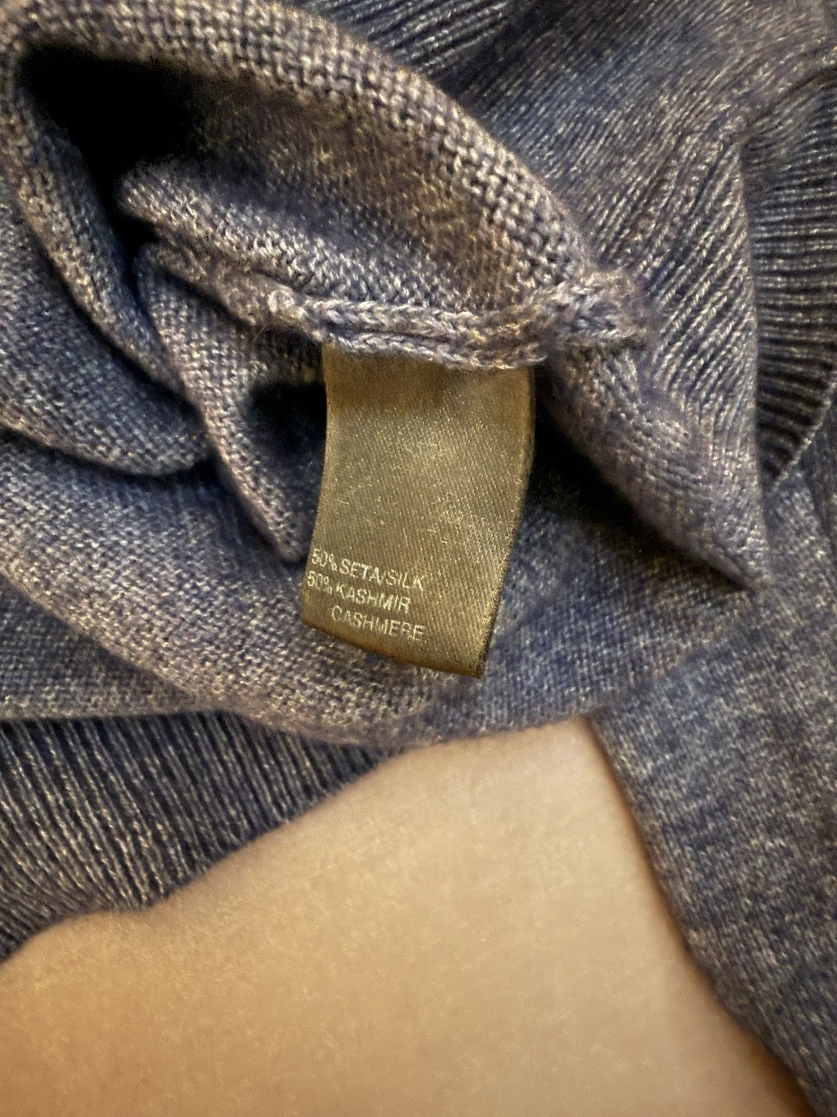 Loro Piana Blue Classic V-Neck Sweater Silk/Cashmere sz54 XL Made In Italy