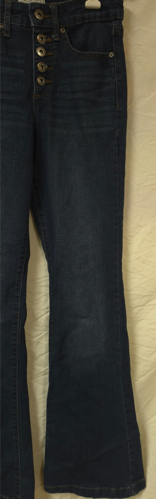 Sophia Vergara Melisa Flare Button Fly Dark Wash Mid Rise Stretch Jeans 2 26×33
