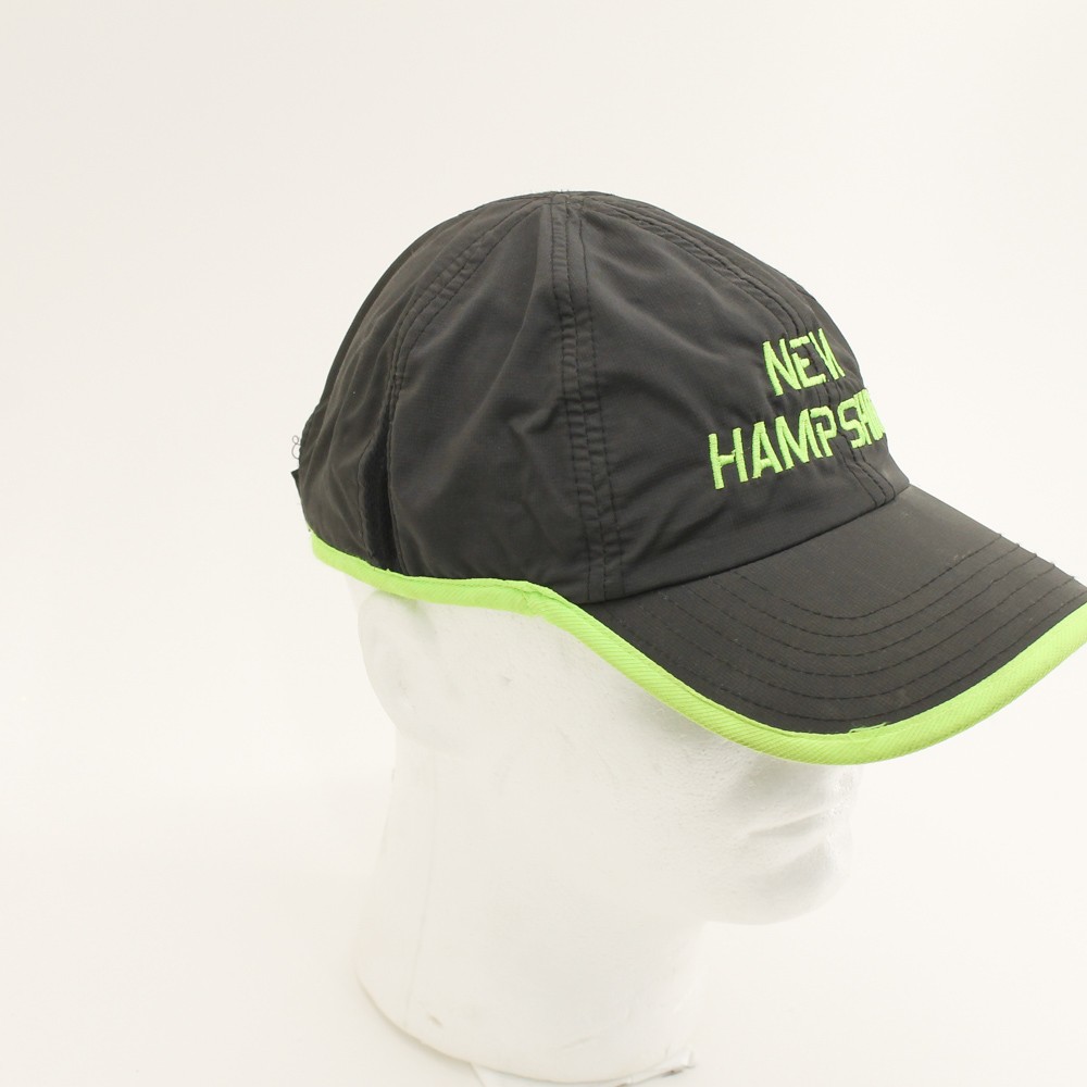 New Hampshire green on lightweight gray running cap