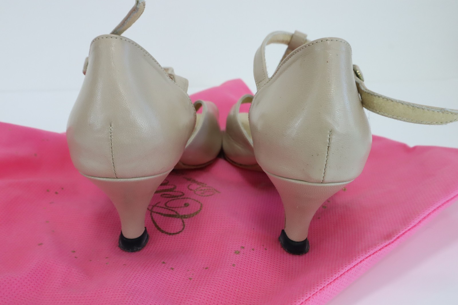 Vintage Celebrity Womens 8M Ballroom Dance Shoes Suede Sole Rhinestone Trim