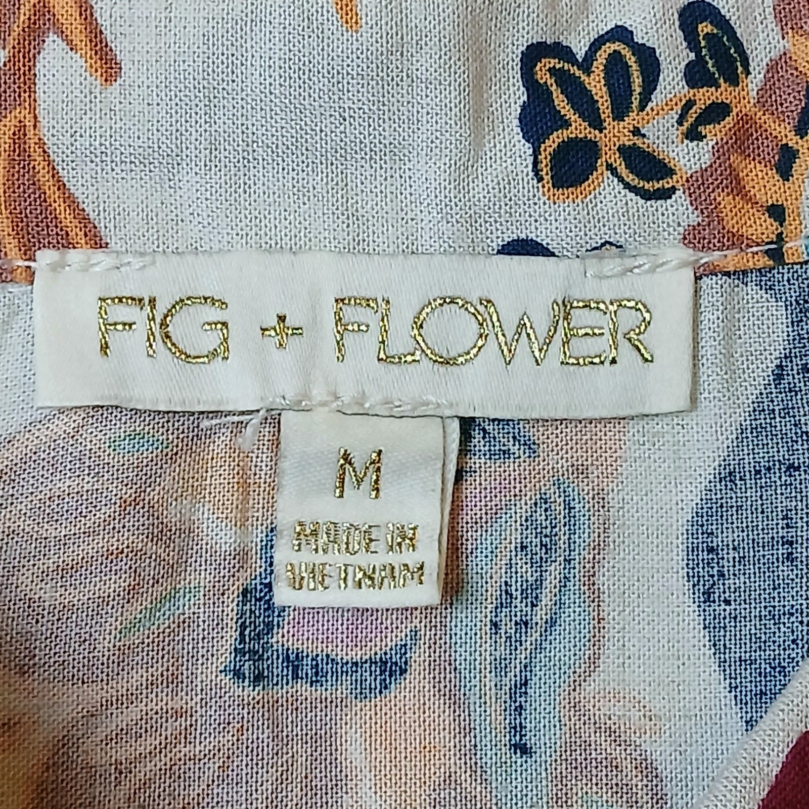 NEW Fig+Flower M Boho Artsy Floral Rayon Sleeveless Pockets Button Shirt Dress
