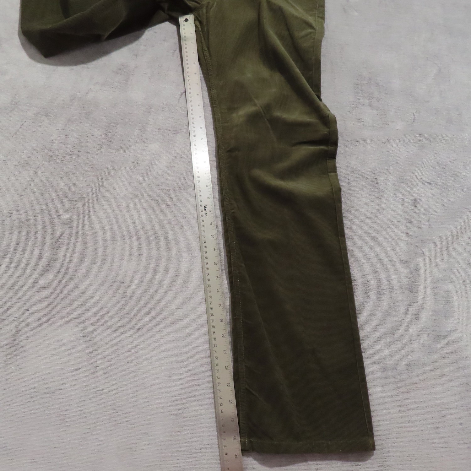 Mens Faconnable 5 Pocket Pants 36R Green Corduroy Cotton Straight Leg 36×33.5