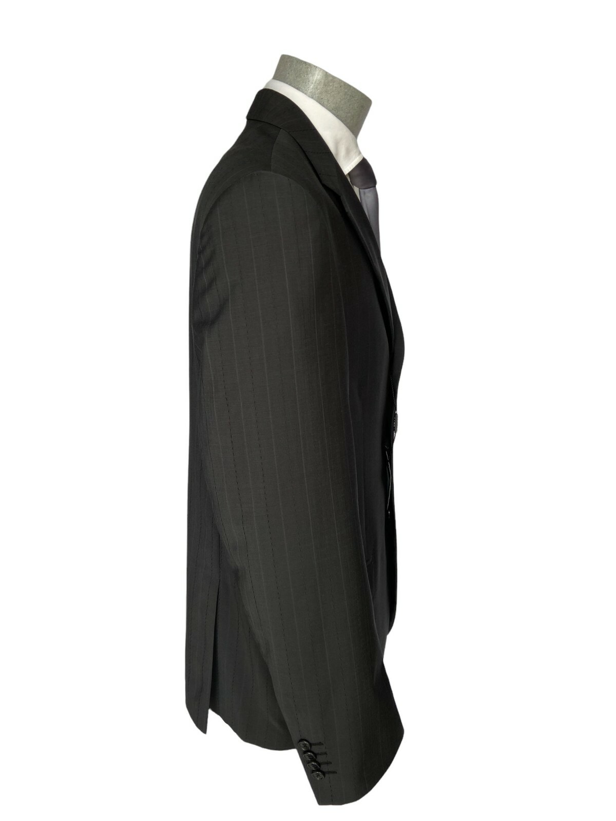 Abito uomo RAGUSO, grigio scuro a righe, DROP 6 in fresco Lana MARZOTTO, -70%.
