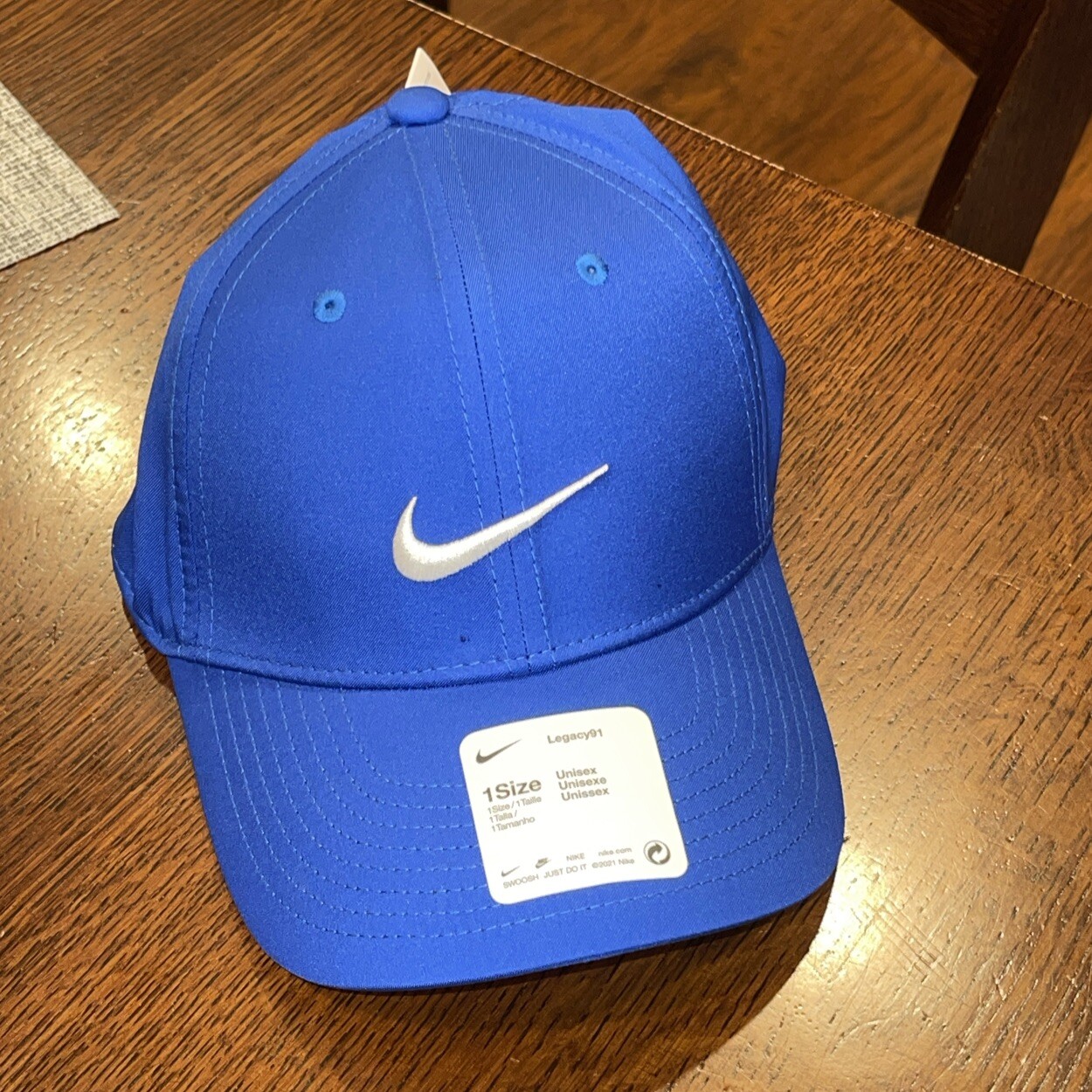 NWT Nike Legacy 91 Blue with White Swoosh Adjustable Hat Cap DH1640 480