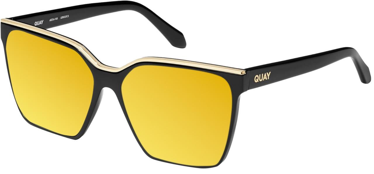 QUAY Level Up Womens Square Polarized Sunglasses Matte Black 60mm 4 LENS OPTIONS