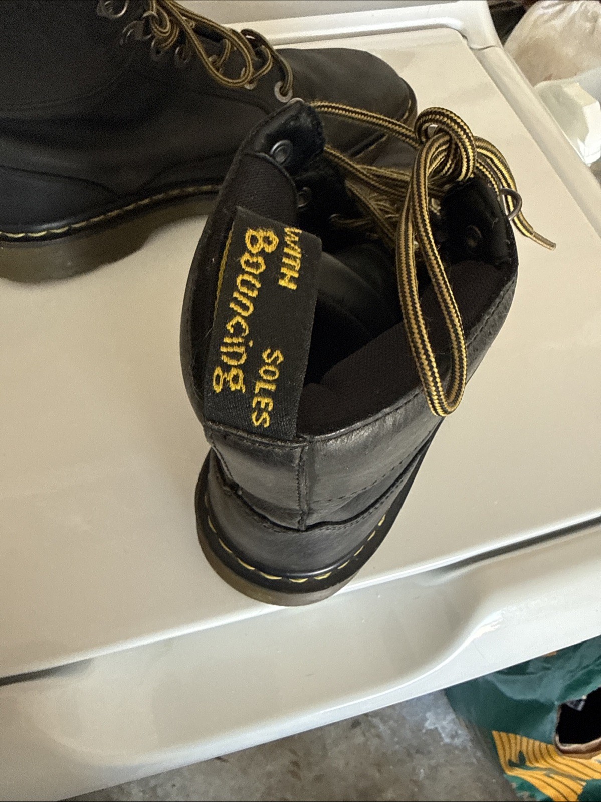 Dr Martens Made In England Black Leather Boot Mens US 10 UK 9