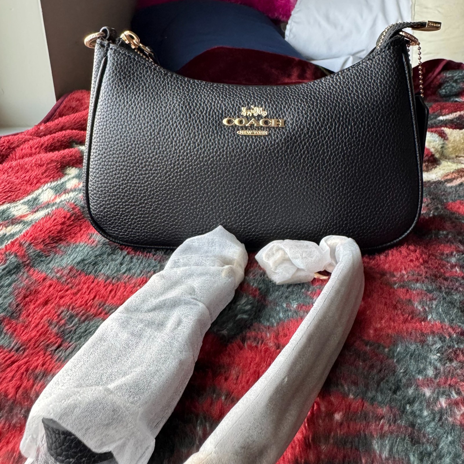 COACH Teri Shoulder Bag Canvas Black CA209 Brand New From Outlets