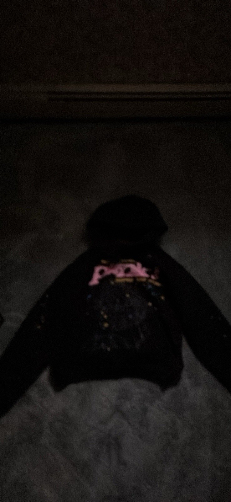 Sp5der Black/Pink Cotton Fleece Pullover Hoodie Star Logo Graphic, M