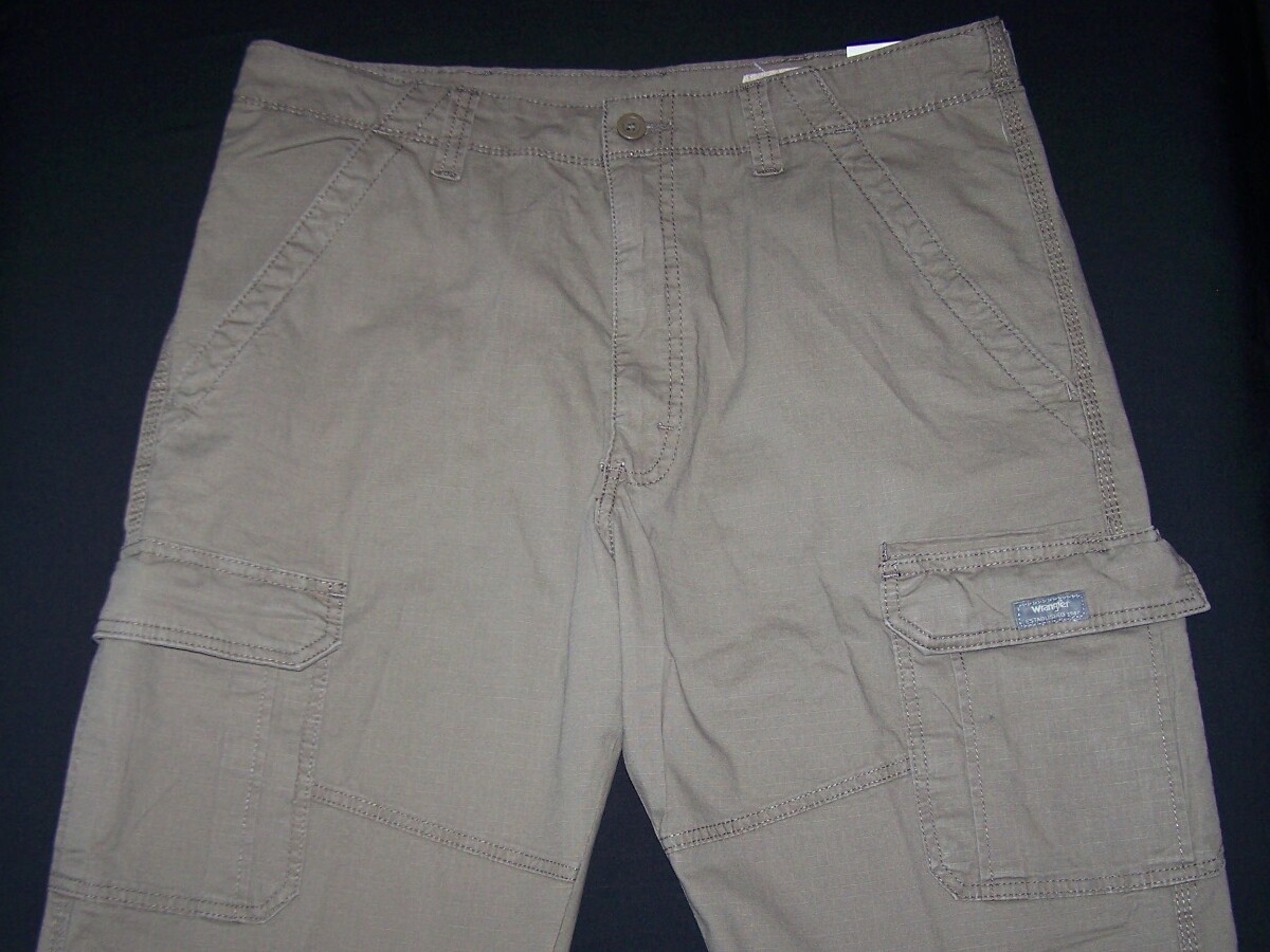 Men’s Wrangler RipStop Cargo Pants w/ Stretch Relaxed Fit Barley CHOOSE SIZES
