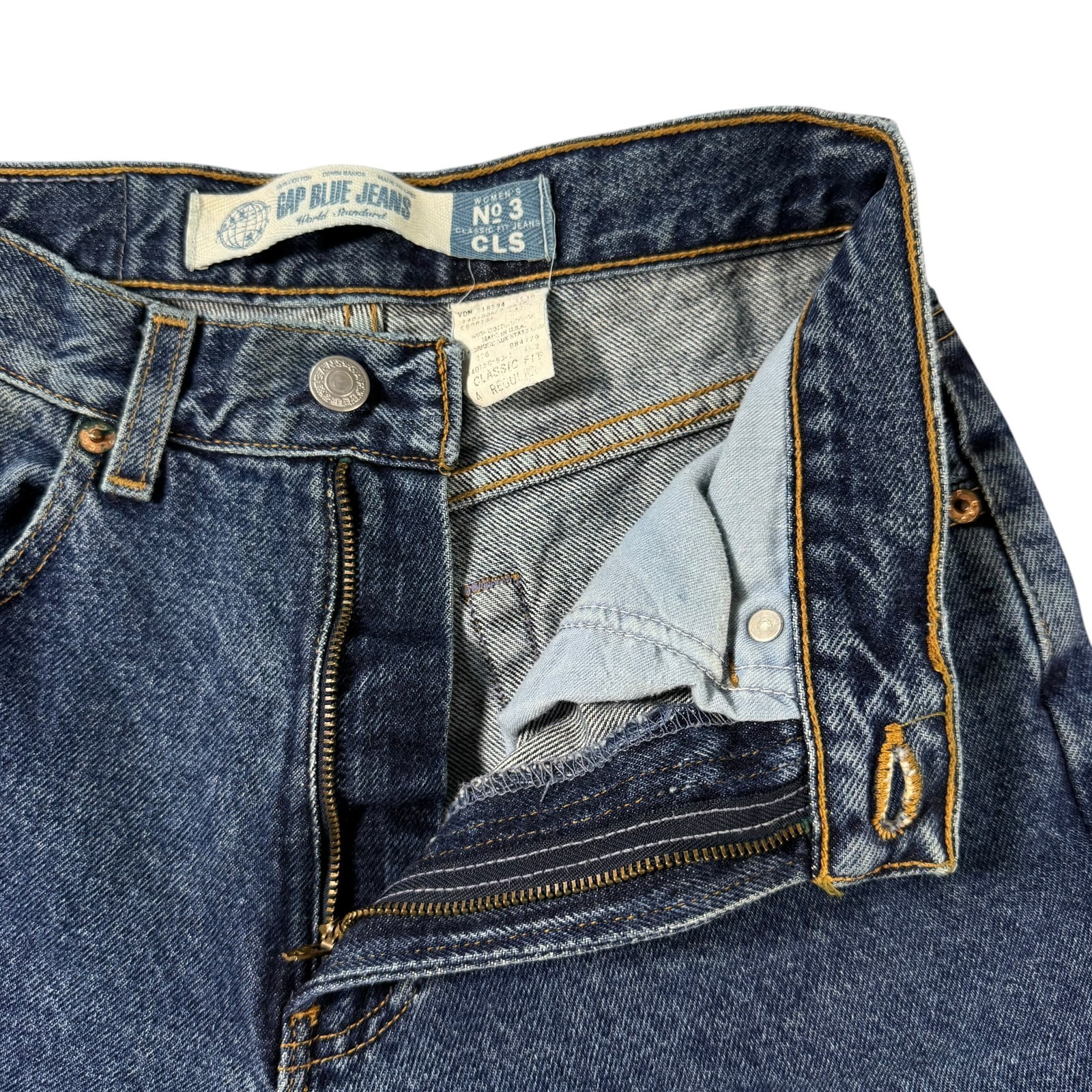 Vintage 90s Classic Fit Gap Blue Jeans No 3 Women Size 4 Regular High Rise USA