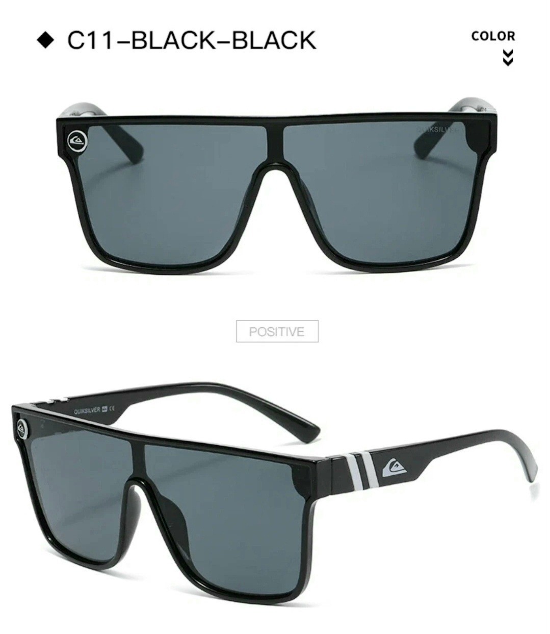 Men’s sunglasses Quiksilver SCIFI Shield mirror Polarized UV400 BLACK/BLACK
