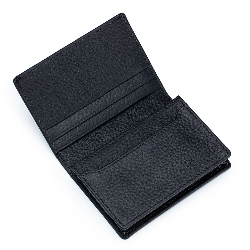 Genuine Leather Business Card Holder for Men Women Card Wallet Coin Pocket Purse